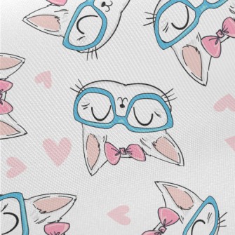 Temperament White Cat Midweight Cotton Poplin