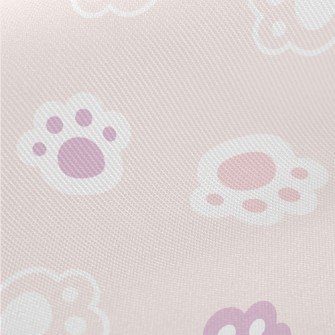 Cute Cat Paw Footprints Midweight Cotton Poplin