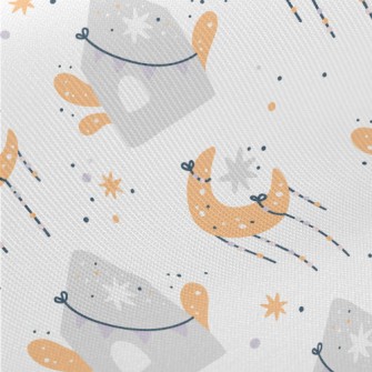 Stars, Moon And House Midweight Cotton Poplin