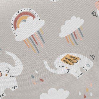 Elephants Take A Walk On A Rai Midweight Cotton Poplin