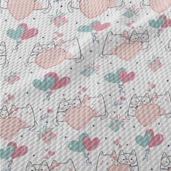 Loving Cat Couple Birdseye Piqué