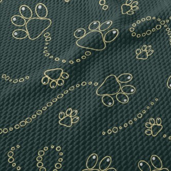 Cute Dog Footprints Birdseye Piqué