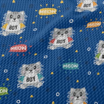 Sports Little Gray Cat Birdseye Piqué