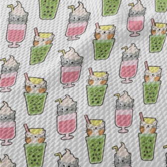 Big Head Cat Cold Drink Birdseye Piqué