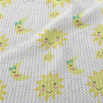 Q Version Moon, Stars And Sun Birdseye Piqué