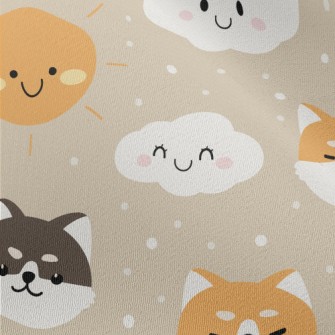 Cute Cloud Shiba Inu Chiffon