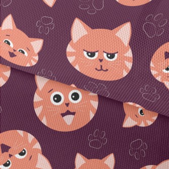 Orange Striped Cat Waterproof Oxford
