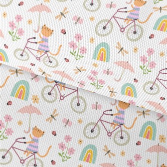 Kitten Riding A Bicycle In The Waterproof Oxford