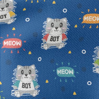 Sports Little Gray Cat Waterproof Canvas