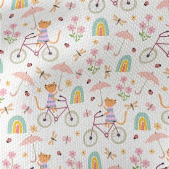 Kitten Riding A Bicycle In The Waterproof Canvas
