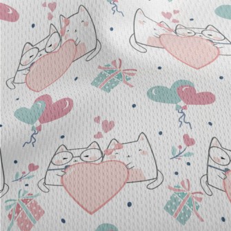 Loving Cat Couple Athletic Mesh Flat Back