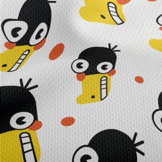 Funny Little Black Duck Athletic Mesh Flat Back