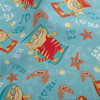 Relaxing Holiday Cat Athletic Mesh Flat Back