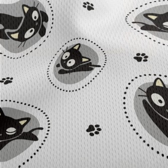 Big-eyed Black Cat Athletic Mesh Flat Back