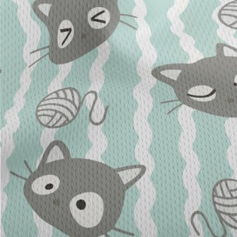 Kitten Yarn Ball Athletic Mesh Flat Back