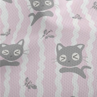 Surprised Expression Cat Athletic Mesh Flat Back