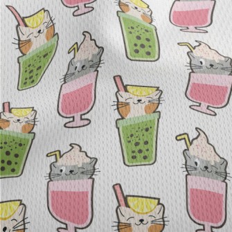 Big Head Cat Cold Drink Athletic Mesh Flat Back