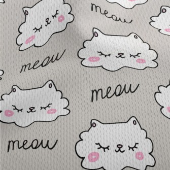 Shy Cat With Closed Eyes Athletic Mesh Flat Back