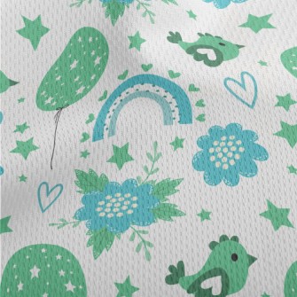 Dreamy Rainbow Bird Athletic Mesh Flat Back