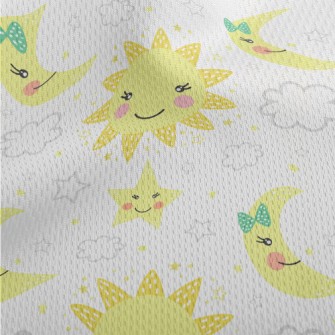 Q Version Moon, Stars And Sun Athletic Mesh Flat Back