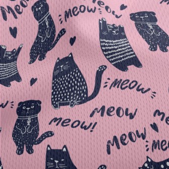 Cat With Changing Expressions Athletic Mesh Flat Back