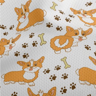 Curly Corgi Athletic Mesh Flat Back