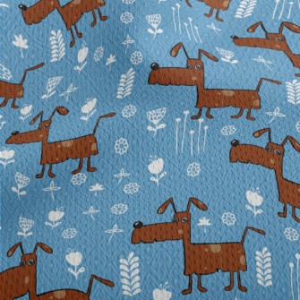 Cartoon Style Puppy Athletic Mesh Flat Back