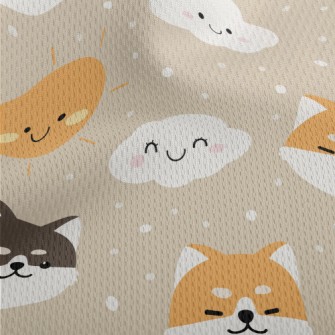 Cute Cloud Shiba Inu Athletic Mesh Flat Back