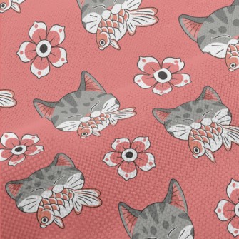 Patterned Cat Koi Performance Linen
