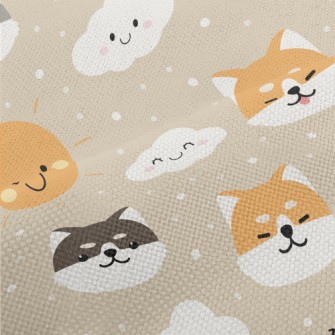 Cute Cloud Shiba Inu Performance Linen