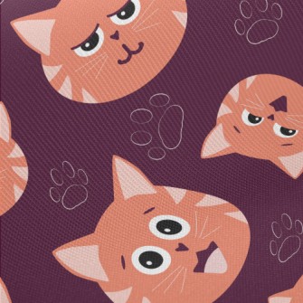 Orange Striped Cat Twill