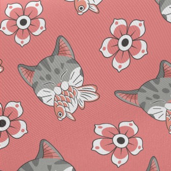 Patterned Cat Koi Twill