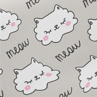 Shy Cat With Closed Eyes Twill