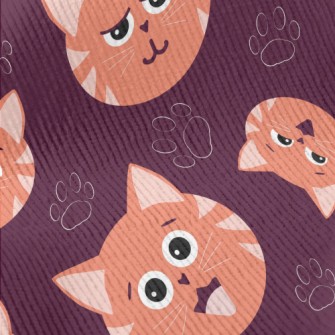 Orange Striped Cat Standard Corduroy