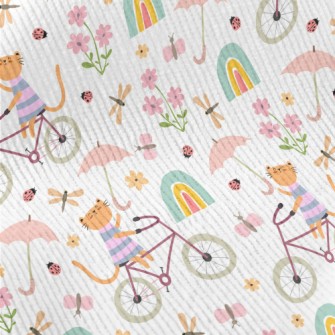 Kitten Riding A Bicycle In The Standard Corduroy
