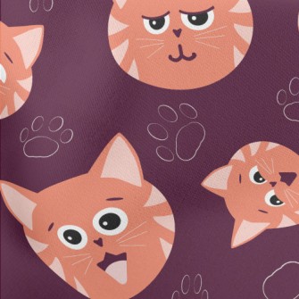 Orange Striped Cat Stretch Ponte