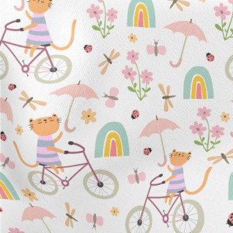 Kitten Riding A Bicycle In The Stretch Ponte