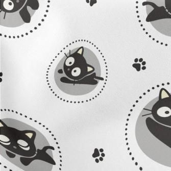 Big-eyed Black Cat Stretch Ponte