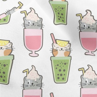 Big Head Cat Cold Drink Micro Fleece