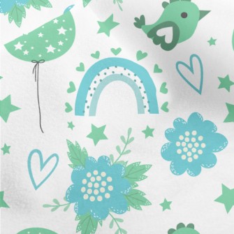 Dreamy Rainbow Bird Micro Fleece