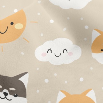 Cute Cloud Shiba Inu Micro Fleece