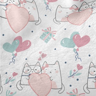 Loving Cat Couple Minky