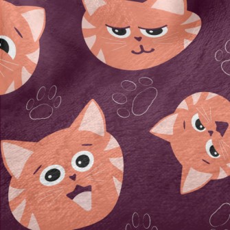 Orange Striped Cat Minky