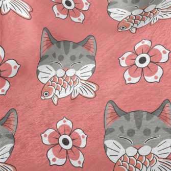 Patterned Cat Koi Minky