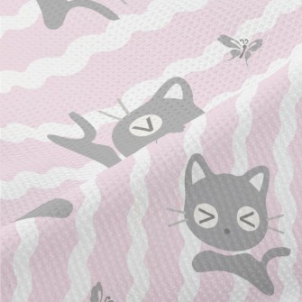 Surprised Expression Cat Piqué