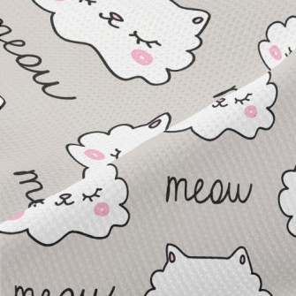 Shy Cat With Closed Eyes Piqué