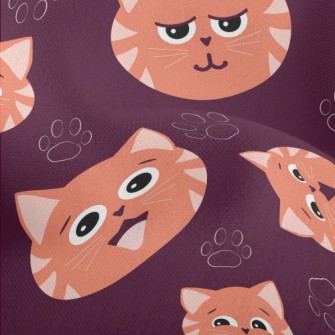 Orange Striped Cat Lightweight Performance Linen