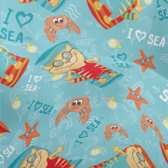 Relaxing Holiday Cat Lightweight Performance Linen