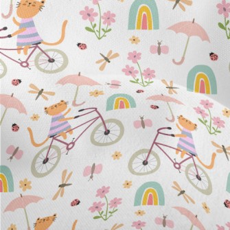 Kitten Riding A Bicycle In The Lightweight Performance Linen