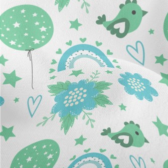 Dreamy Rainbow Bird Lightweight Performance Linen